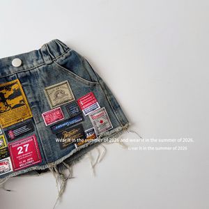 <span class=keywords><strong>Falda</strong></span> <span class=keywords><strong>vaquera</strong></span> para niñas con bordado y parches, moda de verano 2026, al por mayor - Product Image 2