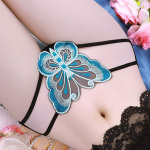 Braguitas de Mujer Cómodas, Transparentes, Sexys, de Malla de Poliamida con Bordado Floral, de Cintura Baja, Sin Costuras, con Lazo y Abertura - Product Image 6