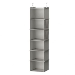 Hanging Closet Organizer Wardrobe Clothing Storage Bag Collapsible 6 <b>Shelves</b> Shoe Organizer With <b>Hooks</b> - Product Image 5