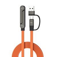 Cable de Carga Rápida Tipo-C de 240W, de A a C y de C a C, Multifuncional, con Soporte para Teléfono, Transferencia de Datos, Diseño que No Obstruye el Espacio