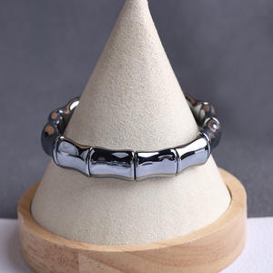 Bracelet en térahertz, bracelet extensible à perles carrées, unisexe, <span class=keywords><strong>pierre</strong></span> énergétique, bracelet à perles, bijoux géométriques polis - Product Image 2