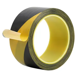Custom Self Adhesive Black Yellow Color Warning Barrier Marking Caution Tape For Road Floor