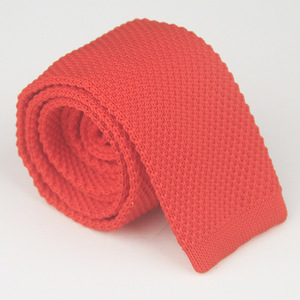 Cravates en tricot ajustées pour hommes, style vintage, décontractées et élégantes, à extrémités plates, couleur unie, coupe carrée, infroissables, pour affaires décontractées - Product Image 4