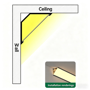 Profilo LED in Alluminio a 45 Gradi per Interni, Striscia Lineare 3M per Illuminazione a Soffitto - Product Image 4
