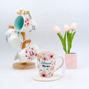 Recién llegado, tazas de café de cerámica para festivales personalizados de fábrica, el mejor regalo para el día de la madre, juego de tazas para mamá - Product Image 5