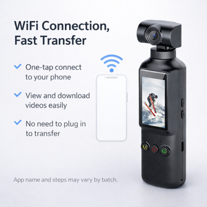 מצלמת ספורט מיני ניידת 4K עם חיבור WiFi, העברת קבצים קלה, מסך 1.99 אינץ', תואם לכרטיס TF, עדשה מסתובבת - Product Image 2
