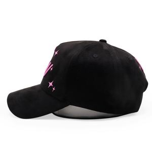 Casquettes de baseball de haute qualité à 5 panneaux en daim avec logo brodé personnalisé - Product Image 5