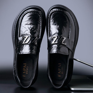 Mocassins en cuir décontractés pour hommes, en cuir de vache véritable, semelle souple, à enfiler, talon moyen, semelle extérieure en caoutchouc, semelle intermédiaire en EVA - Product Image 2
