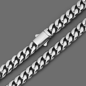Cuban <b>Chain</b> Necklace Stainless Steel <b>Titanium</b> Plated High Quality <b>Chains</b> Necklaces 6/8/10/12/14MM Width - Product Image 3