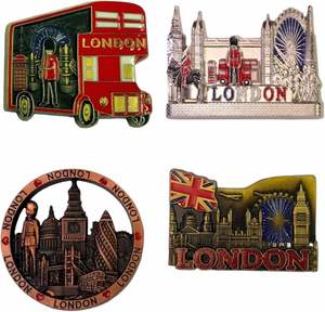 Décoration d'intérieur au design moderne, autocollant magnétique en métal sur le thème des monuments anglais, bus londonien, pont, Big Ben, souvenirs britanniques, aimant pour réfrigérateur - Product Image 3