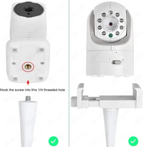 Universal White Flexible Silicon Baby <strong>Monitor</strong> Holder Longer IP Camera <strong>Stand</strong> with Hole-Free Crib Cradle Rod for Desk or Bed Use - Product Image 3