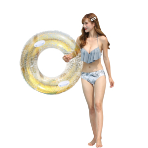 Bouée gonflable Mart dorée avec paillettes pour piscine et <span class=keywords><strong>bain</strong></span>, jouet flottant pour l'eau - Product Image 5