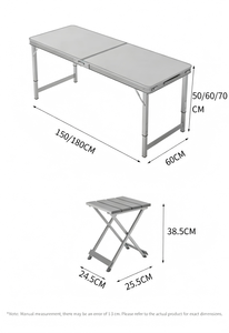 Portable Height Adjustable Stainless Steel Outdoor <strong>Folding</strong> <strong>Table</strong> <strong>and</strong> <strong>Chairs</strong> - Product Image 5