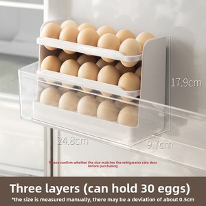 LANZYLO Three-Layer L-Shaped Non-Folding Plastic Standing Type <strong>Egg</strong> Holder for Fridge 30-<strong>Egg</strong> Food-Safe Storage <strong>Rack</strong> for Kitchen - Product Image 6
