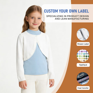 Cardigan tricoté pour enfants, châle confortable en coton pour <span class=keywords><strong>fille</strong></span>, boléro princesse pour la climatisation - Product Image 1