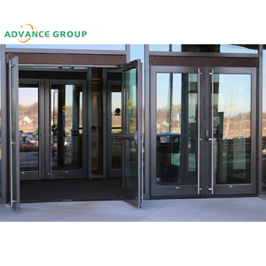 Porte d'entrée commerciale en aluminium à double vitrage personnalisée Porte d'entrée Design moderne <span class=keywords><strong>pour</strong></span> supermarché Shop Mall Prix à vendre - Product Image 2