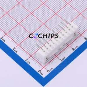 ZX-HA2.54-10PWZ Wire-to-Board Pin Header Bent Lead Through Hole,P=2.54mm Connector 1x10P 2.5mm Right Angle Insert XHB - Product Image 2