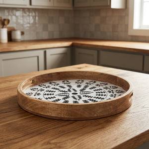 Engraved Enamel Custom Print Handmade Eco-Friendly Dishwasher Safe Microwave Safe Polished Finish Wooden Serving Tray Coffee Tea - Product Image 1