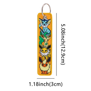 Al por mayor Llavero de tela tejida colorido de anime con estampado Eeveelutions, correa para llavero, adorno colgante para bolso, pequeño regalo - Product Image 6