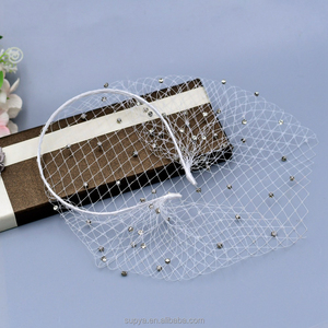 Diamond <strong>Veil</strong> Mesh Hairband Black White <strong>Bridal</strong> Headdress Crystal Dance Party Accessories Wedding Rhinestone <strong>Bridal</strong> <strong>Headband</strong> - Product Image 6