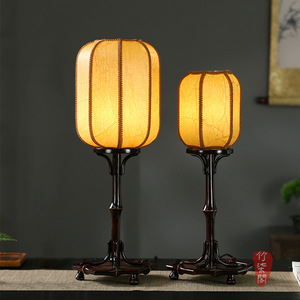 Zhuqi Pavilion Chinese Style <b>Bamboo</b> <b>Table</b> Lamp E27 LED Remote Control Eye Caring Tea Room Lamp - Product Image 5