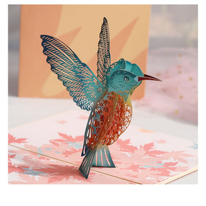 Thiệp Bật Lên Khắc Laser Rỗng Hình Chim Ruồi 3D Thủ Công Chất Lượng Cao Cho Thiệp Chúc Mừng Sinh Nhật Ngày Của Mẹ - Product Image 5