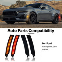 Feux de signalisation séquentiels LED pour pare-chocs avant et arrière de voiture, pour Ford Mustang S650 Gen7 2024, lentille fumée, 4 pièces