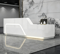 Mostrador de Recepción Moderno y Minimalista de Alta Resistencia y Peso Ligero, Barra Curva de Lujo para Salón de Belleza, Muebles Pequeños para Oficina
