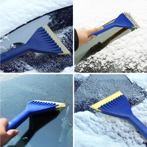 Brosse gratte-neige avec manche, outil de dégivrage pour pare-brise, conception ergonomique pour une élimination facile, compacte et légère - Product Image 4