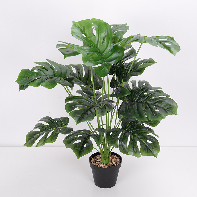 Drea planta monstera artificial falsa, planta com vaso real, olhando vívida árvore de tartaruga artificial para decoração de eventos caseiros