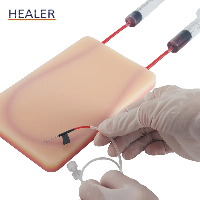 Kit de entrenamiento de almohadilla de inyección realista Maniquí de silicona de PVC con retorno de sangre para módulo de inyección de escuela médica incluido
