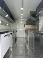 Camion de restauration rapide mobile personnalisé en fibre de verre, neuf, entièrement équipé pour café de rue, hamburgers, glaces, crêpes et frites