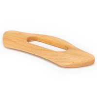 Outil Gua Sha en bois avec logo personnalisé, masseur lymphatique en bois, planche Gua Sha en bois avec poignée, grattoir de massage manuel