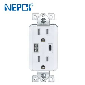 NEPCI Stopkontak USB, Stopkontak USB XJY-USB-30-A/C Standar AS Port Ganda, Stopkontak Pengisi Daya USB