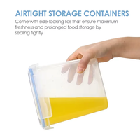 Haixin — récipient de stockage d'aliments, carré et hermétique, 1.6L, avec couvercle, pour la farine de céréales et le sucre G1064