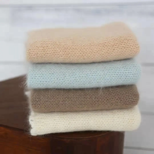 Angora recién <span class=keywords><strong>nacido</strong></span> cepillado Stretch de punto de ganchillo recién <span class=keywords><strong>nacido</strong></span> bebé fotografía apoyos de fotografía de Swaddle Manta - Product Image 3