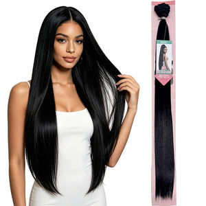 Extensiones de Cabello Yaki Liso Suave de Fibra de Alta Temperatura, Doble Trama, 110 Gramos por Paquete, 30 Pulgadas de Largo - Product Image 1