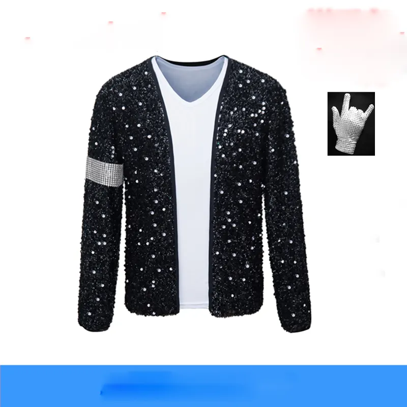 Костюм для косплея Майкла Джексона, имитация одежды для мужчин и женщин, одежда Билли Кинг, для выступлений и танцев, пальто, куртка