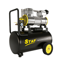 Compresseur d'air industriel électrique à piston mini portable silencieux sans huile 30L 750W 220V, personnalisation OEM