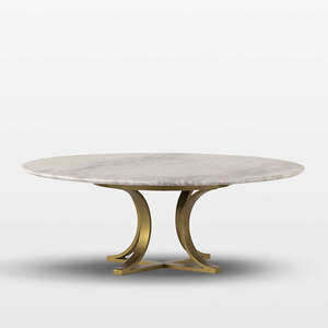 Table basse ronde moderne de luxe en aluminium coulé avec plateau polonais brillant avec base en laiton pour meubles de salon à la maison - Product Image 5