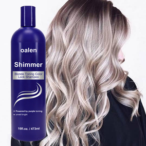Shampoo tonifiant Oalen Shimmer Blonde neutralise les tons jaunes et bruns pour les cheveux blonds, gris argentés et méchés. - Product Image 1