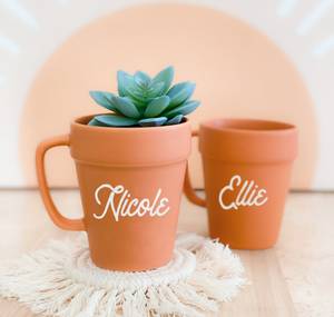 Pot de fleur <span class=keywords><strong>personnalisé</strong></span> tasse poterie plante tasse terre cuite bureau anniversaire idée cadeau tasse pour ami collègue - Product Image 2