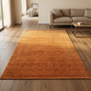 Tapis d'intérieur moderne en laine Lori Gabbeh tissé à la main marron, tapis décoratif uni pour sol, fabriqué à la machine, plat, solide, personnalisé - Product Image 3