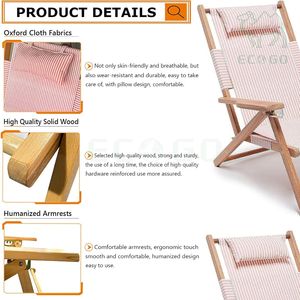 <span class=keywords><strong>Sedia</strong></span> a Sdraio Moderna in <span class=keywords><strong>Legno</strong></span> Pieghevole Regolabile per Campeggio, <span class=keywords><strong>Mare</strong></span>, Spiaggia e Piscina - Product Image 3