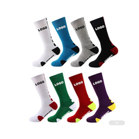 Chaussettes de sport unisexes universelles en coton, écologiques, à séchage rapide, pour le basketball, tricotées, montantes, personnalisables, avec semelle printanière