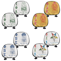 Housses de tête de siège de voiture personnalisées avec lettres grecques de sororité, imprimé perle, protection de siège, décoration intérieure de voiture, cadeau, vente en gros