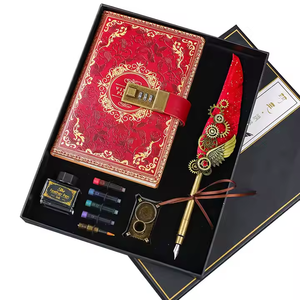 Cuaderno Clásico Europeo Bonvan con Pluma Estilográfica Dorada (0.7/1.0mm), Instrumento de Escritura Metálico para Estudiantes y Uso de Oficina, en Caja de Regalo - Product Image 2