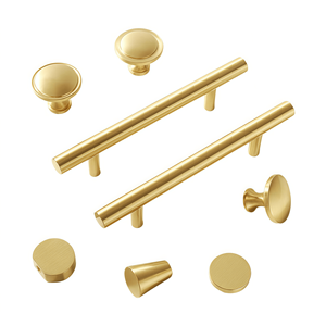 Nordic Minimalist Solid Brass Cabinet Pulls Single Hole Durable Kitchen Gold <strong>Knobs</strong> for Drawer Wardrobe Furniture Hardware - Product Image 1