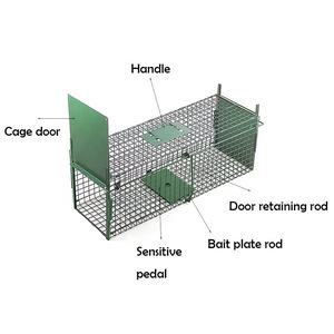 <span class=keywords><strong>Trampa</strong></span> de jaula plegable reutilizable, <span class=keywords><strong>trampa</strong></span> de animales vivos humana de Metal grande <span class=keywords><strong>para</strong></span> gato de visón, zorro, mapache - Product Image 3