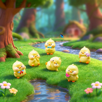 Miniatur Bebek Musim Panas Hewan Resin Kecil Figur Bebek untuk Ornamen Lanskap Taman DIY Dekorasi Pot